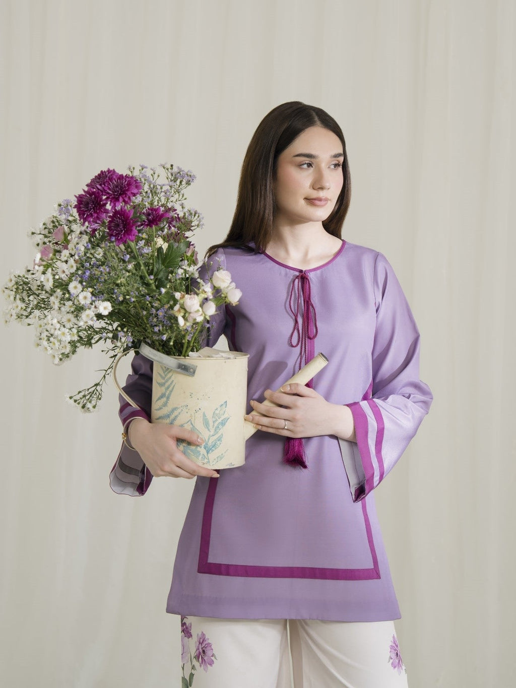 Lila Bloom – Lavender 3-Piece Dress (Stitched)