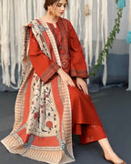 Ayat - 3PC Embroidered Ensemble with Digital Shawl
