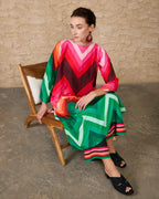 Rang Mehal – Vibrant Chevron Kurta - Trouser