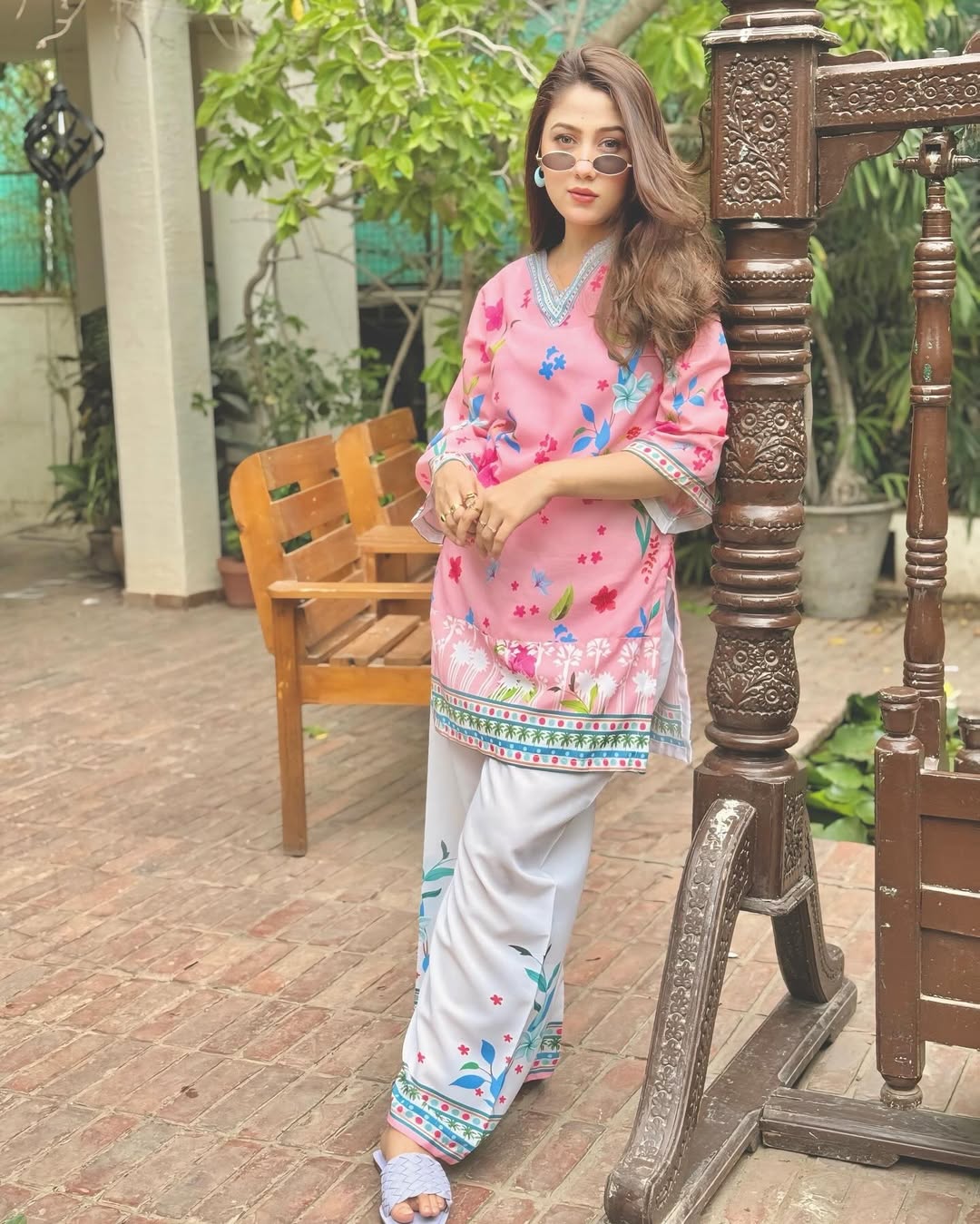 Pink Floral – Silky Lawn 2-Piece Set