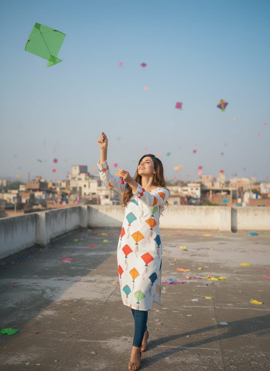Basant Bloom – Printed Kurti (Stitched)